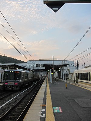 JRW 221 and 223 at Sonobe Station 2010-10-02