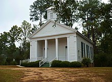 Jefferson Methodist Church (built 1856) in Jefferson. On the National Register of Historic Places as part of the Jefferson Historic District. Jefferson Historic District 02.JPG