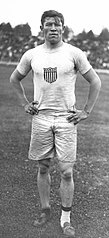 Image 32American athlete Jim Thorpe lost his Olympic medals having taken expense money for playing baseball, violating Olympic amateurism rules, before the 1912 Games. (from Track and field)