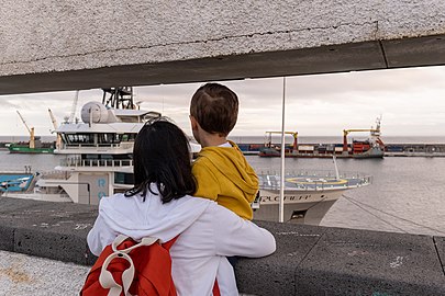 Jules and Gabriel at Portas do Mar, Ponta Delgada, São Miguel Island, Azores, Portugal