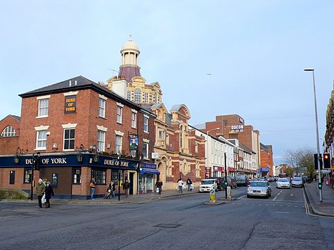 Methodist Church in Sidwell Street, Exeter, England (behind the "Duke of York" pub) Junction of York Rd, Sidwell St and Summerland St, Exeter - geograph.org.uk - 1067546.jpg