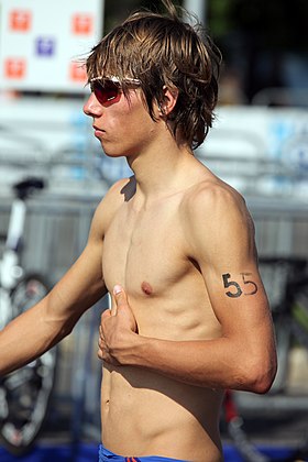 Justus Nieschlag beim Finale des Grand Prix de Triathlon in Nizza, 2012