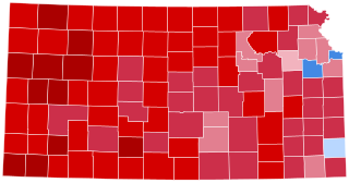 Kansas presidential election results 2008.svg