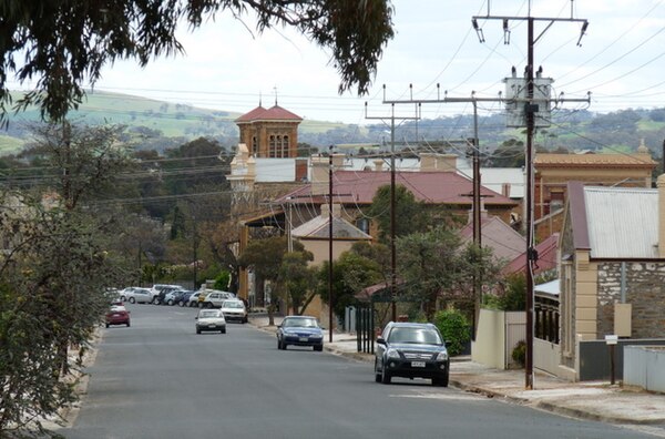 Looking towards the Baptist church