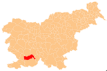 Karte von Slowenien, Position von Pivka hervorgehoben