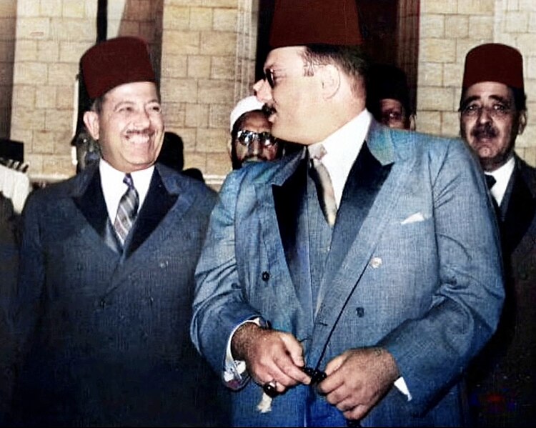 File:King Farouk and El-Noqrashy Pasha.jpg