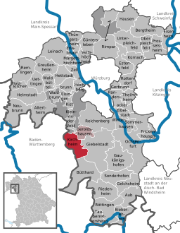 Läget för Kirchheim i Landkreis Würzburg