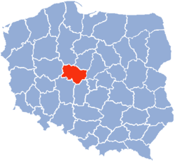 Lage der Woiwodschaft Konin