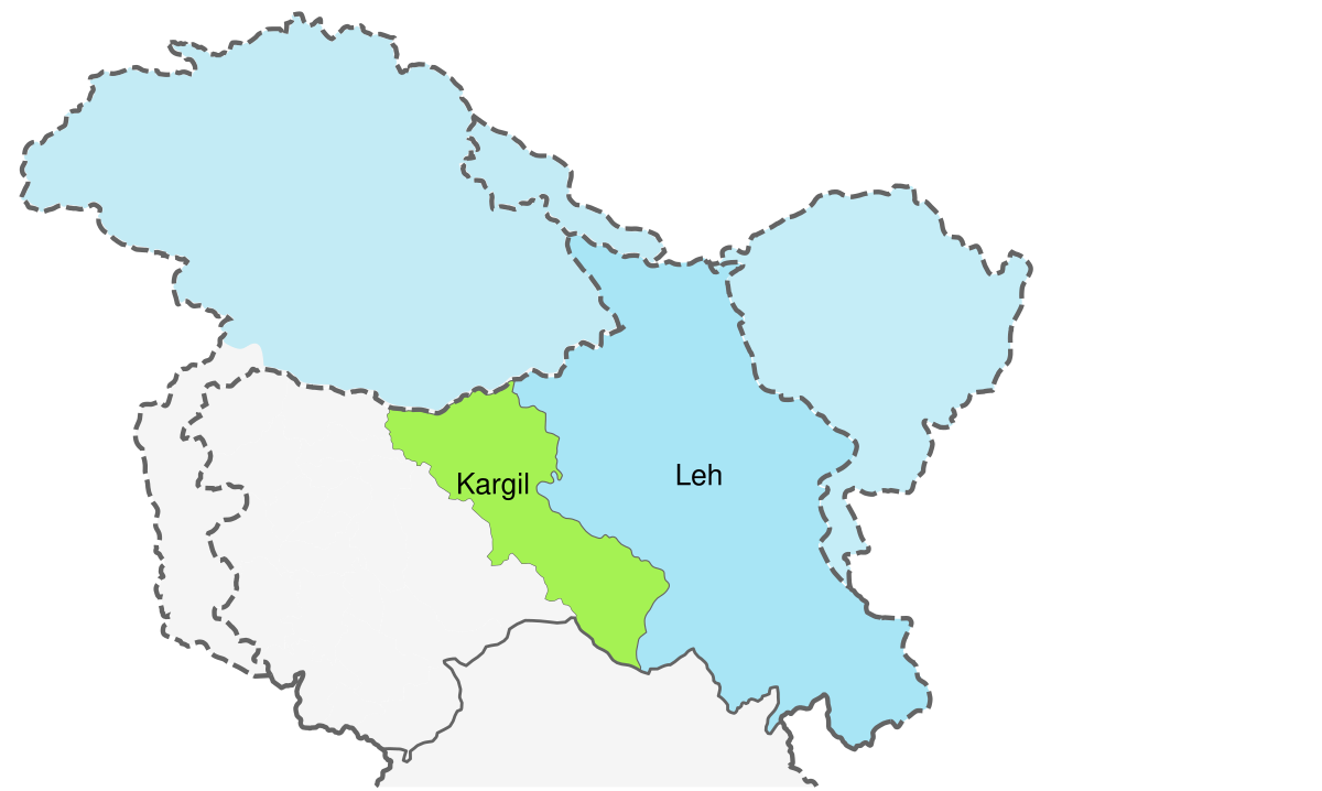 Political Map Of Ladakh List Of Districts Of Ladakh - Wikipedia