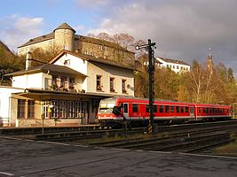 Train station with regional train