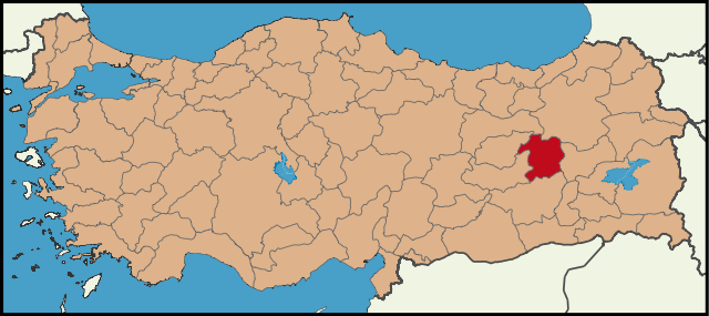 Localização da província de Bingöl na Turquia