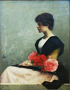 Jeune femme assise tenant des fleurs dans les bras (1889), Palais des Beaux-Arts de Lille