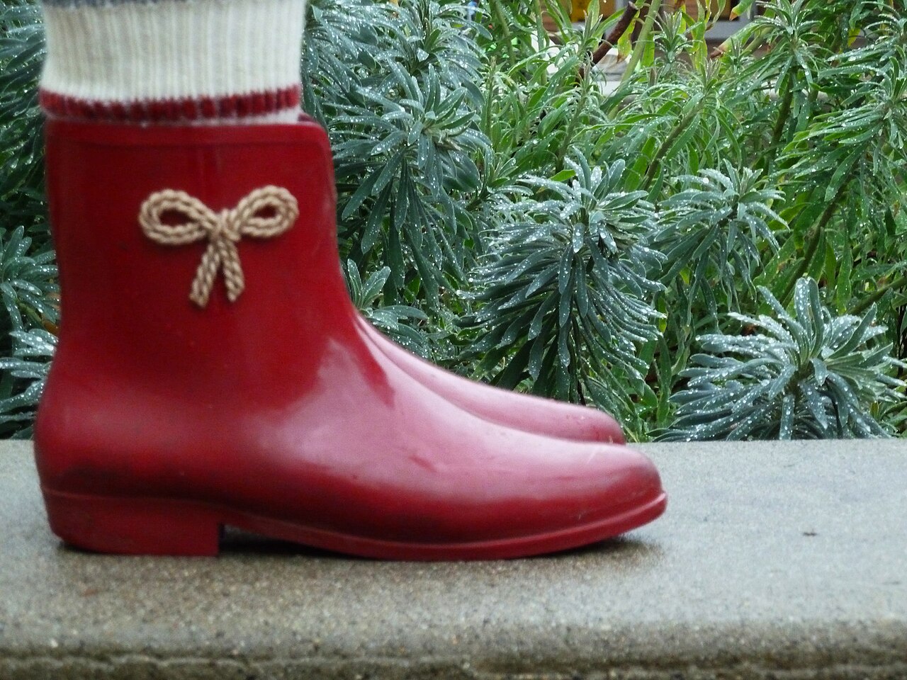 red rain shoes