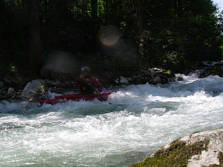Descent with the white water canoe