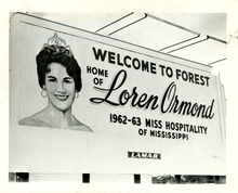 Welcome sign, 1963 Loren Ormond.png