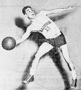 Boudreau in his Illinois Fighting Illini basketball jersey, circa 1937.