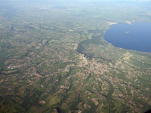 Montefiascone caldera from the air, showing the rim.