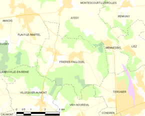 Poziția localității Frières-Faillouël