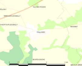 Mapa obce Fralignes