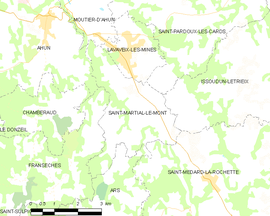 Mapa obce Saint-Martial-le-Mont
