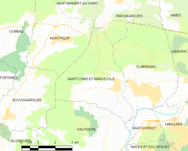 Mapa obce Saint-Côme-et-Maruéjols