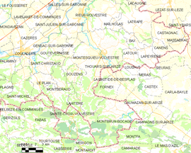 Mapa obce Montesquieu-Volvestre