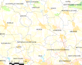 Mapa obce Gévezé