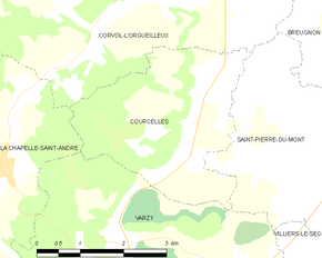 Poziția localității Courcelles