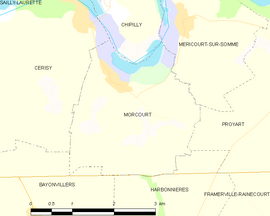 Mapa obce Morcourt