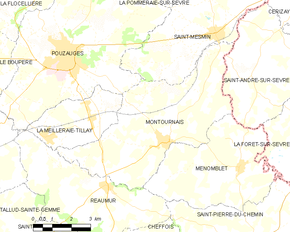 Poziția localității Montournais