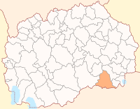 マケドニア共和国におけるゲヴゲリヤの位置の位置図