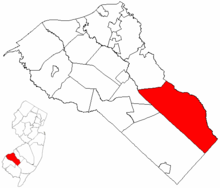 Harta județului Gloucester evidențiind Monroe Township.png
