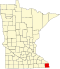 Map of Minnesota highlighting Houston County.svg