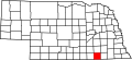Mapa del estado que destaca el condado de Thayer