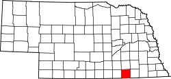 map of Nebraska highlighting Thayer County