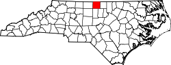 Karte von Caswell County innerhalb von North Carolina