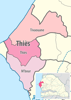 Thièsin alueen departementit.