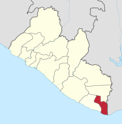 Map of modern-day Maryland County in Liberia