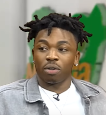 Mayorkun chatting with Wazobia Max TV in June 2018