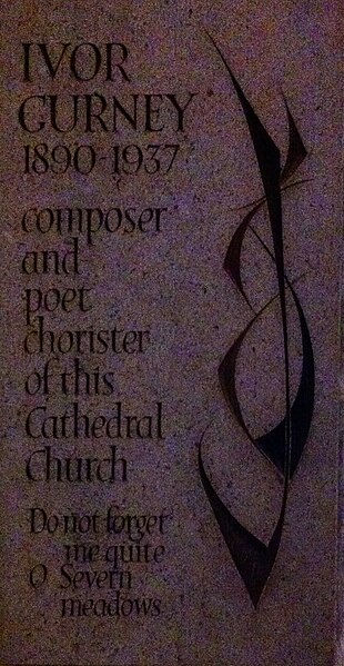 File:Memorial to Ivor Gurney in Gloucester Cathedral.jpg