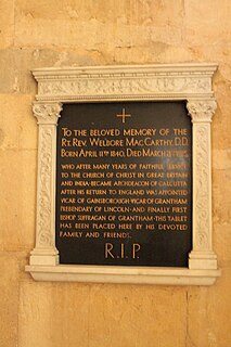 Welbore MacCarthy First Bishop of Grantham: 1905 until 1920