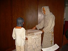 Mannequin of a Spanish priest and an Indigenous man in Mission Nuestra Senora del Espiritu Santo de Zuniga Mission Espiritu Santo.jpg