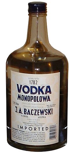 A bottle of Monopolowa Vodka