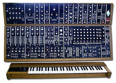 A 1975 Moog Modular 55 synthesizer