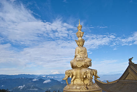 Statue of Samantabhadra bodhisattva at Mount Emei