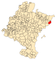 Localização do município de Garde em Navarra