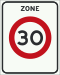 Nederlands verkeersbord A1 30 Zone.svg