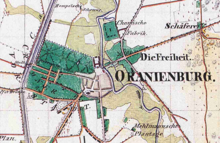 Oranienburg Urmesstischblatt 3245 1839