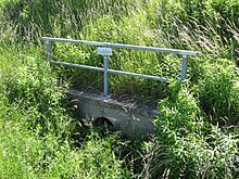 Pankeborn: Austritt des Quellbaches der Panke aus einer Durchführung westlich des Eisenbahndamms (Stettiner Bahn) oberhalb der Pankstraße, Juni 2008