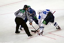 Petr Vrána vs. Martin Cibák 2011-09-26 Amur—Heftekhimik KHL-game.jpeg